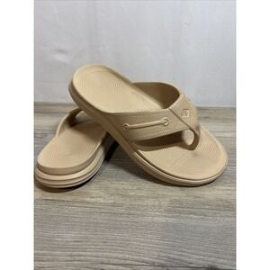 Sperry Size 7 Windward Thong Tan Beige Flip Flops Casual Slippers